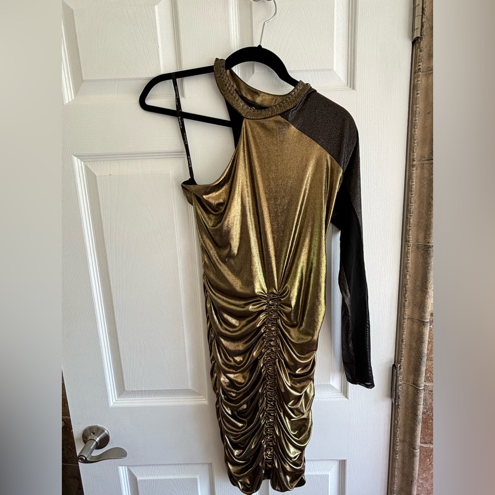 Bebe gold mini dress